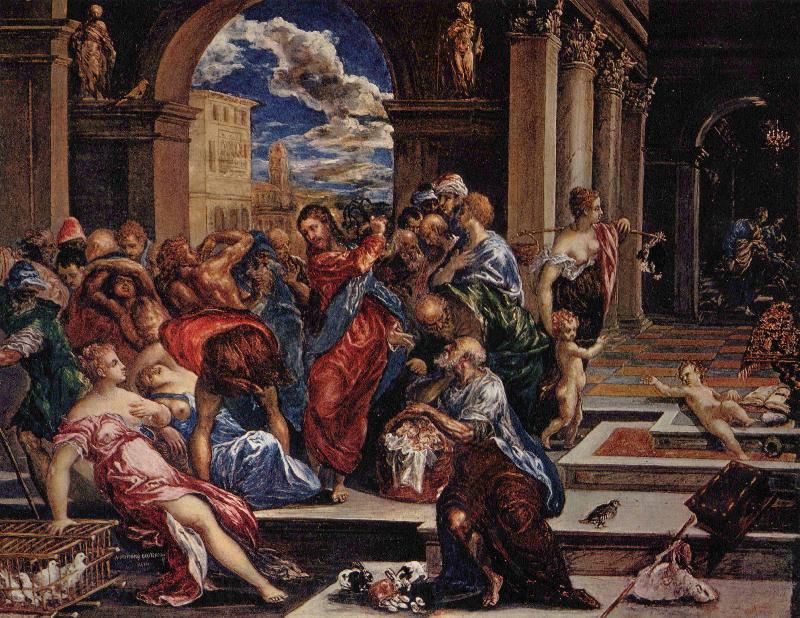 El Greco Christ Driving the Money Changers from the Temple Norge oil painting art